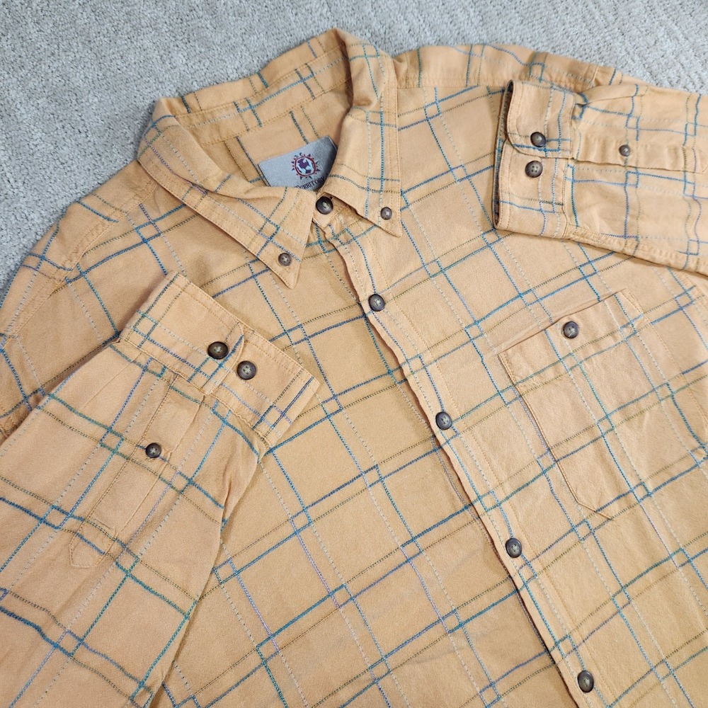 Vintage The Territory Ahead‎ Mens XXL Grid Cotton Rayon Button Down Shirt
